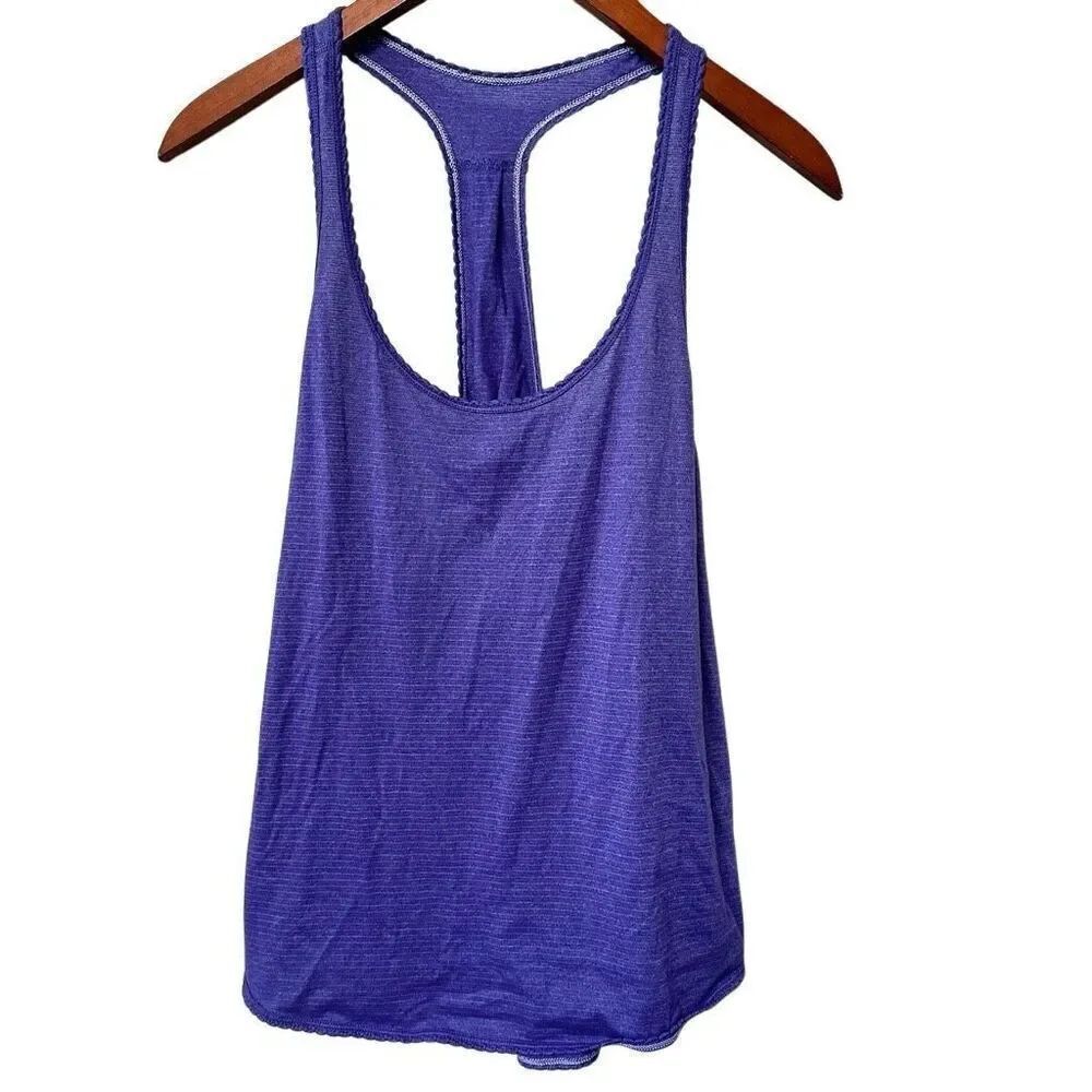 LULULEMON Tank Top Purple Lightweight Racerback Striped
